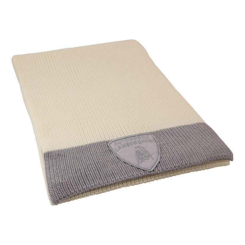 Lamborghini zweifarbiger Wollschal, beige/grau