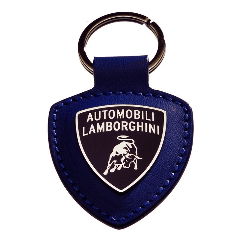 Lamborghini Schlüsselanhänger aus Leder, blau Lamborghini Schlüsselanhänger aus Leder, blau