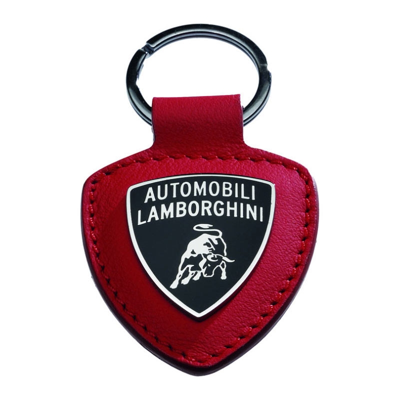 Lamborghini Schlüsselanhänger aus Leder, rot