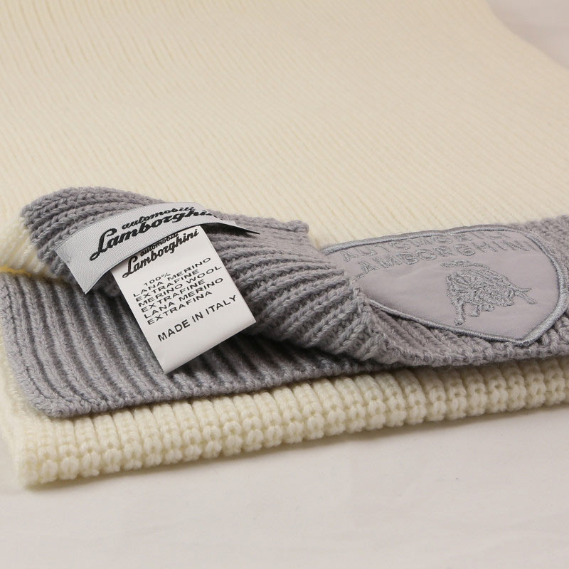 Lamborghini zweifarbiger Wollschal, beige/grau