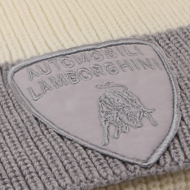Lamborghini zweifarbiger Wollschal, beige/grau